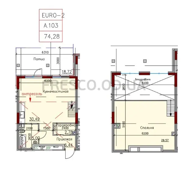 1-room apartments · 75.1 m² · Prostanstvo (Dachnaya)