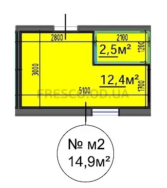 Studio · 14.9 m² · on Stroitelnaya
