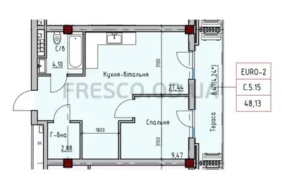 Однокомнатная · 48.5 м² · ITown (АйТаун)