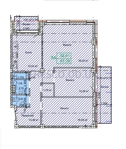 3-room apartment · 87.28 m² · Art House