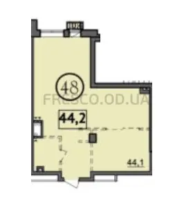 1-room apartments · 44.2 m² · Salve House