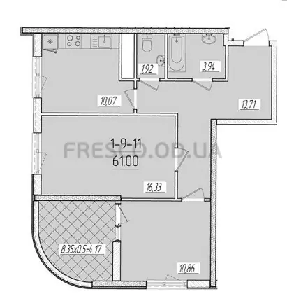 2-room apartment · 60.2 m² · 66 Pearl