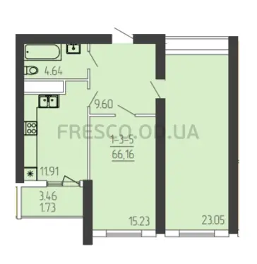 2-room apartment · 69.2 m² · 65 Pearl