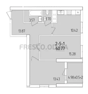 2-room apartment · 62.8 m² · 67 Pearl