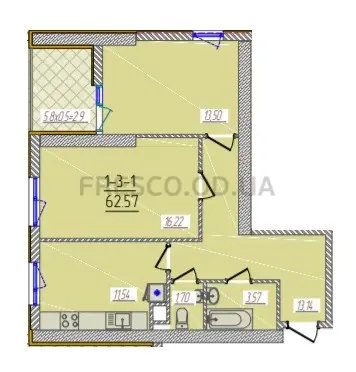 2-room apartment · 63.5 m² · 66 Pearl