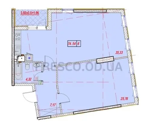 2-room apartments · 74.17 m² · Times