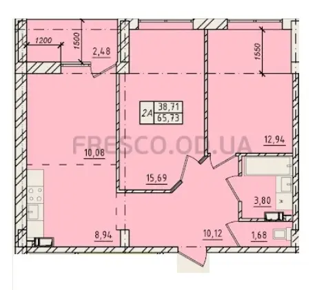 2-room apartment · 65.73 m² · City Park