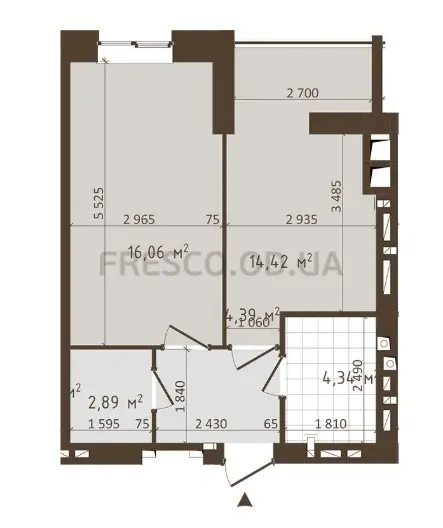 1-room apartment · 42.1 m² · Odessa Chaika