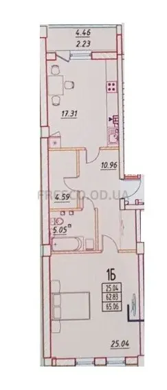 1-room apartment · 65.06 m² · Pototsky House