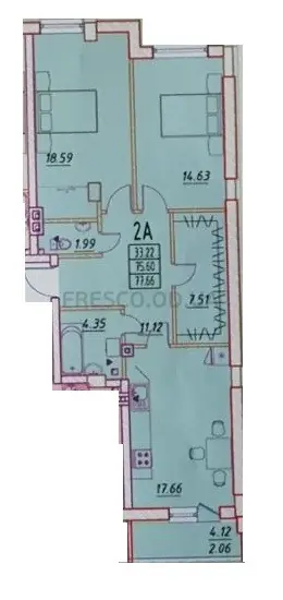 2-room apartment · 77.66 m² · Pototsky House
