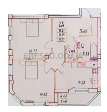 2-room apartment · 78.09 m² · Pototsky House