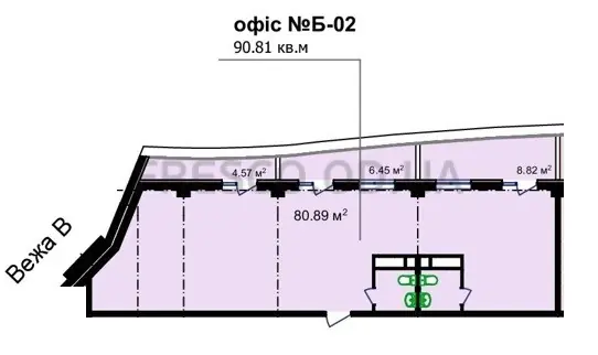 Офіс · 90.81 м² · Unity Towers