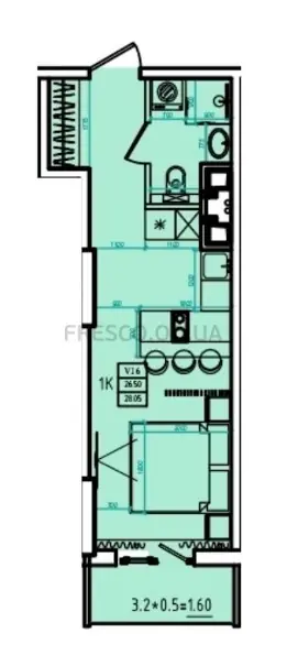 Studio · 28.6 m² · ELLADA