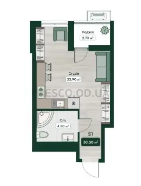 Studio · 30.5 m² · Era Family
