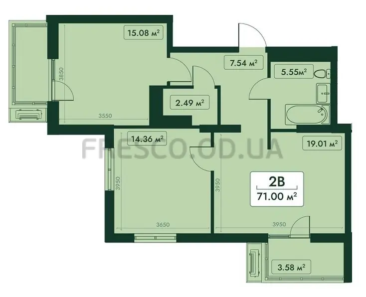 2-room apartment · 71.0 m² · Era Family