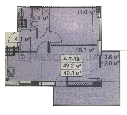 1-room apartment · 39.9 m² · Golden City