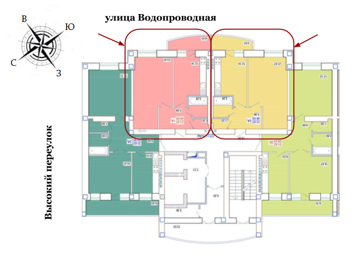 ЖК Одеський двір однокімнатна площа 46,76 кв.м розташування На поверсі 