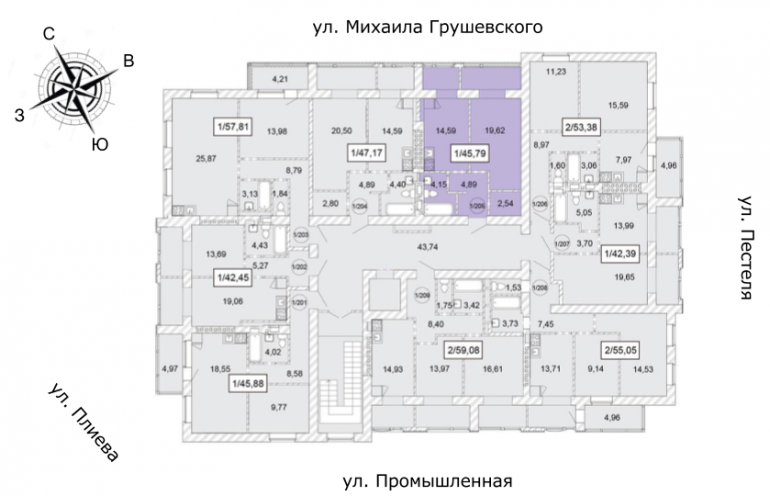 ЖК Одеська Чайка однокімнатна від інвестора 45,79 кв.м розташування На поверсі 