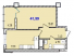 Однокімнатна - ЖК 40 і 41 Перлина Продано Площа: 41,9 m²
