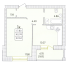 Однокімнатна - Парк Совіньйон Продано Площа: 42,6 m²