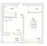 Однокімнатна - Парк Совіньйон Продано Площа: 43,47 m²