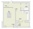 Однокімнатна - Парк Совіньйон Продано Площа: 42,74 m²