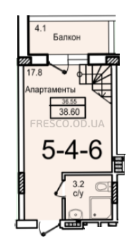 36,15 кв.м ЖК Смарт smart Квартира однокімнатна Планування 