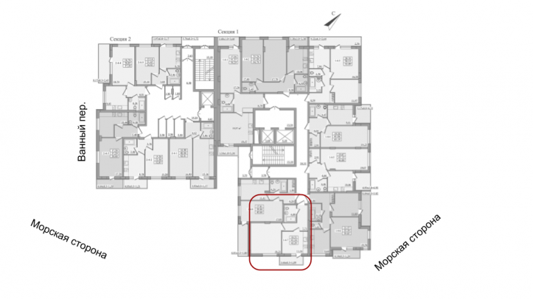 42,25 кв.м ЖК Platinum Residence однокімнатна розташування На поверсі 