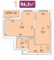 Однокімнатна - Лотос Хол $ 62 037 Площа: 54,9 m²