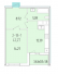 Однокімнатна - ЖК 60 Перлина Продано Площа: 42,27 m²