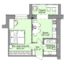 Однокімнатна - ЖК Теплий будинок плюс $ 33 892 Площа: 45,8 m²